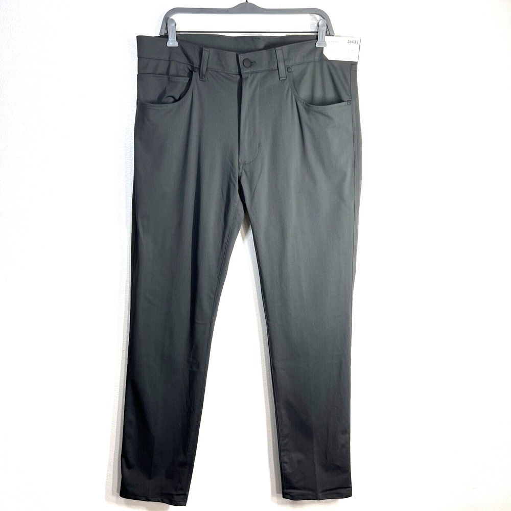 Stylus 5 Pocket Pant Slim Fit Mens 36x32 Charcoal Smoke Dress Quick Dry Stretch